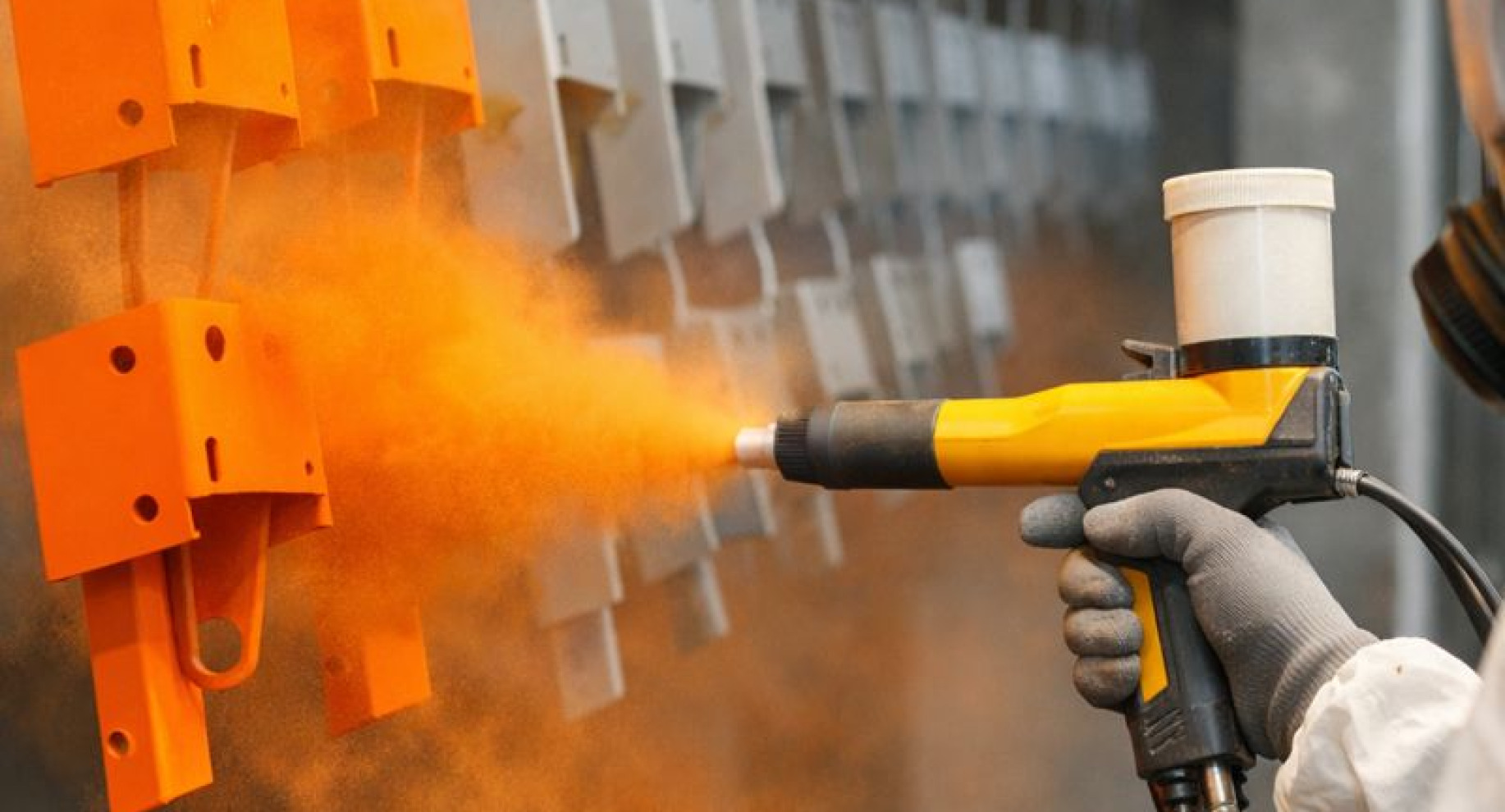 Powder coating and wet painting